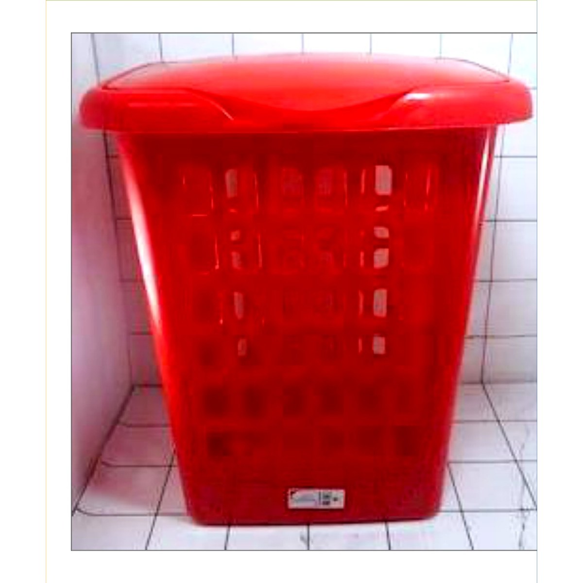 Cesto Rectangular Calado para Ropa c/Tapa