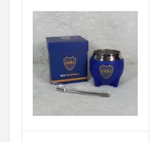 Mate Acero Boca Juniors en Caja Decorado