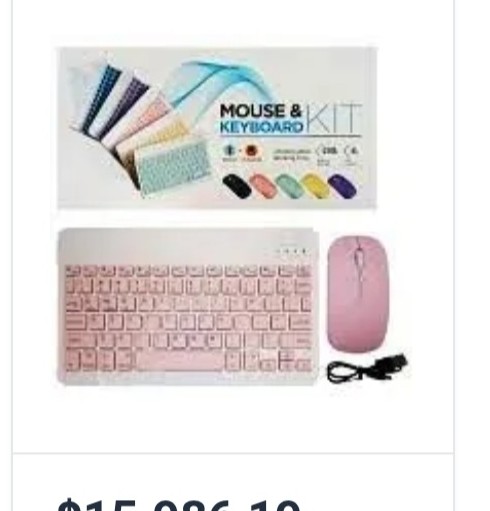 Set Teclado + Mouse Inalámbrico Pastel AN-030