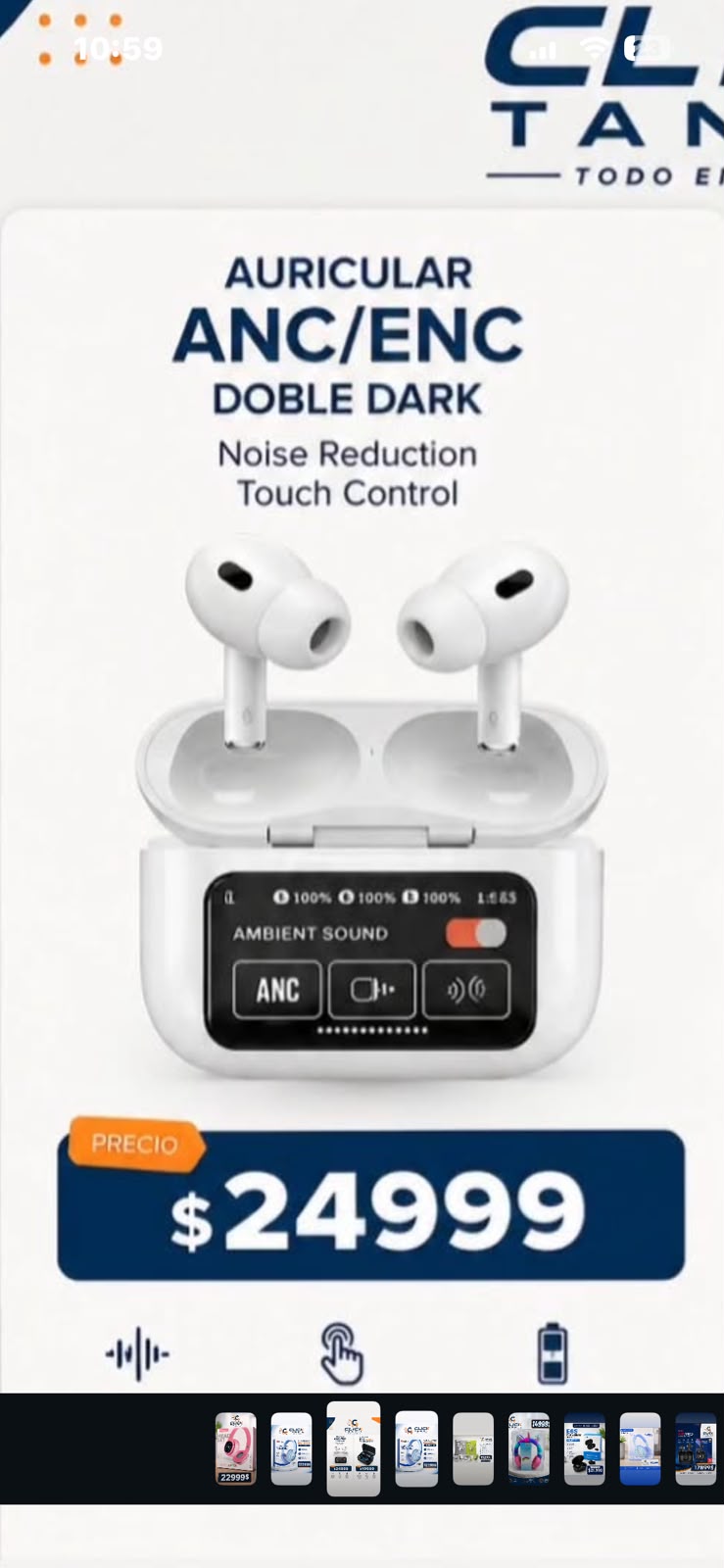 Auricular ANC/ENC Doble Dark