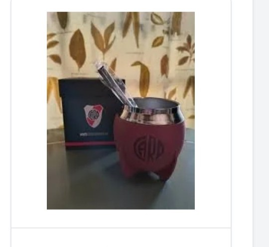 Mate Acero River Plate en Caja Decorado