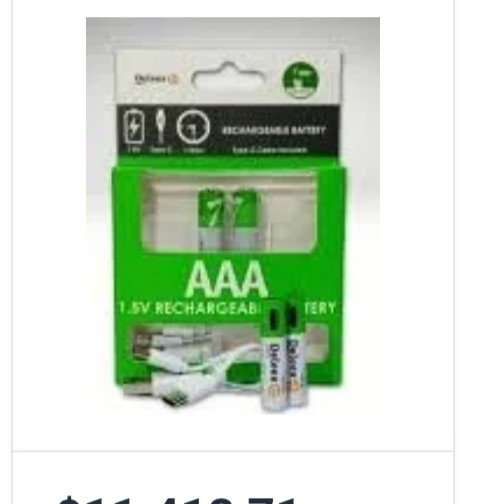 Pilas Recargables AAA USB x2 en Blíster