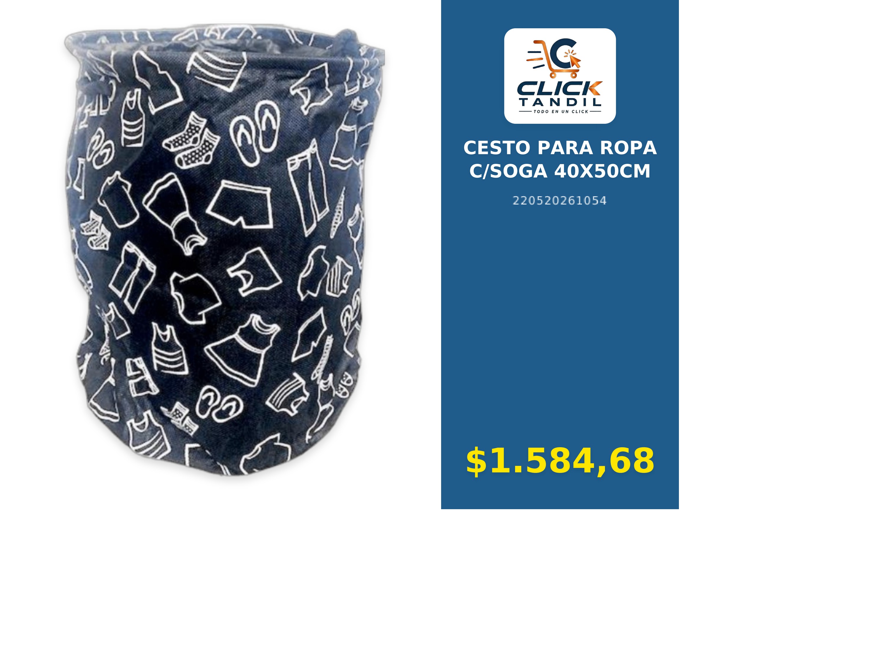Cesto para Ropa c/Soga 40x50cm