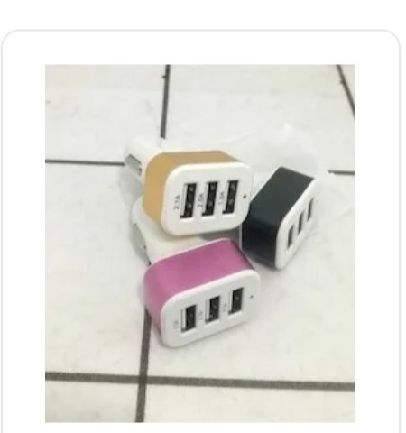 Adaptador Cargador USB 3 Entradas Auto 12V CA2063