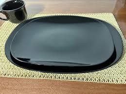 Bandeja Rectangular 30x22cm Vidrio Opal Negro