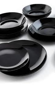 Plato Playo 19cm Vidrio Opal Negro