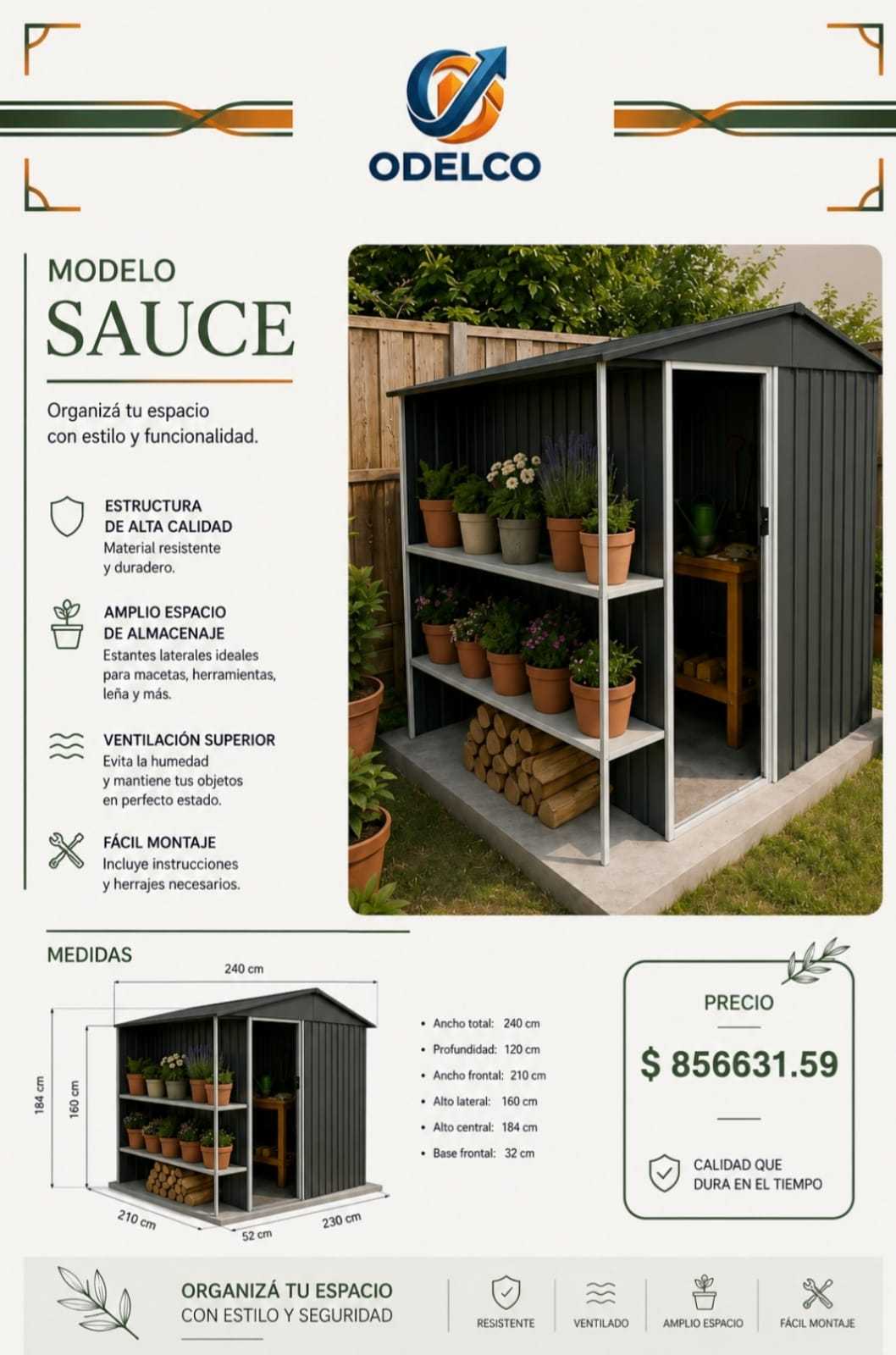 Sauce — Amplio almacenaje