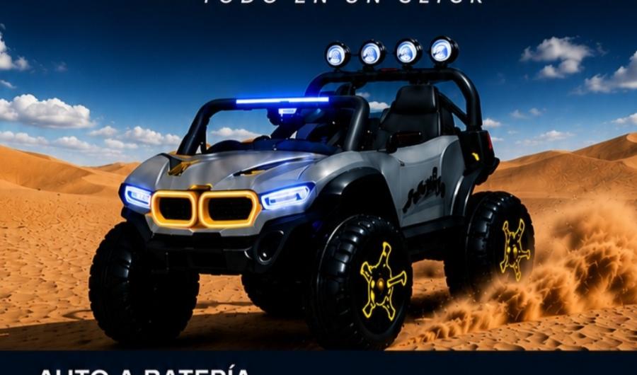 Auto a Batería y Control 12V · Arenero UTV Rally Gris