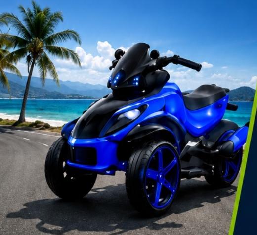 Moto a Batería y Control 6V · Rally Azul