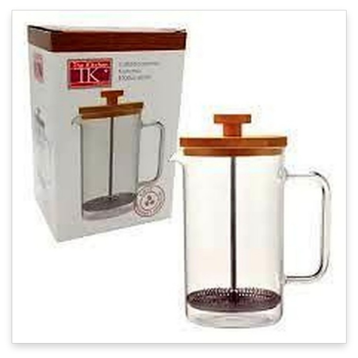 Cafetera Prensa Francesa Tapa Bambú 1000cc